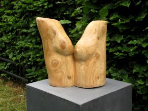 Een expositie in de beeldtuin te Kollumerzwaag