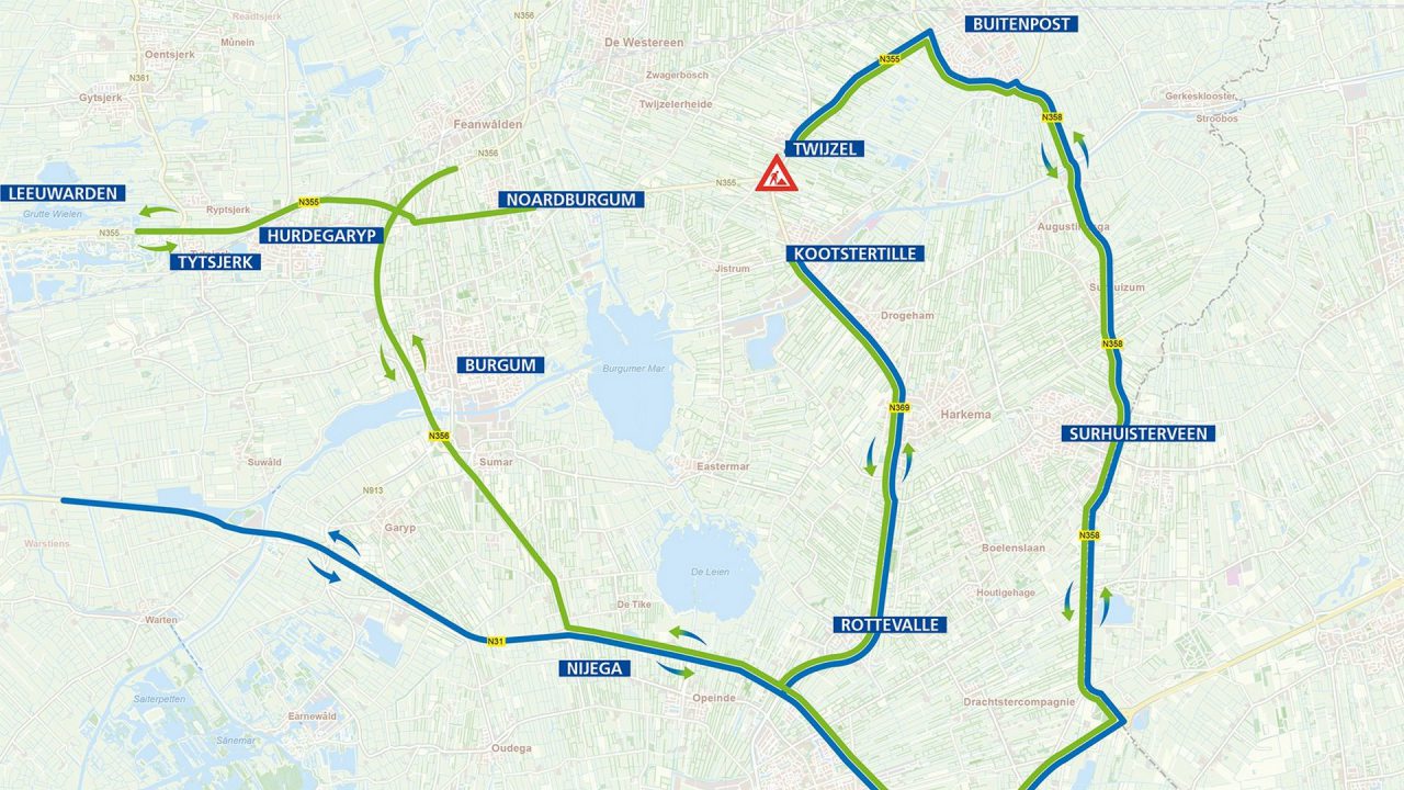 Rotonde in Twijzel drie nachten afgesloten