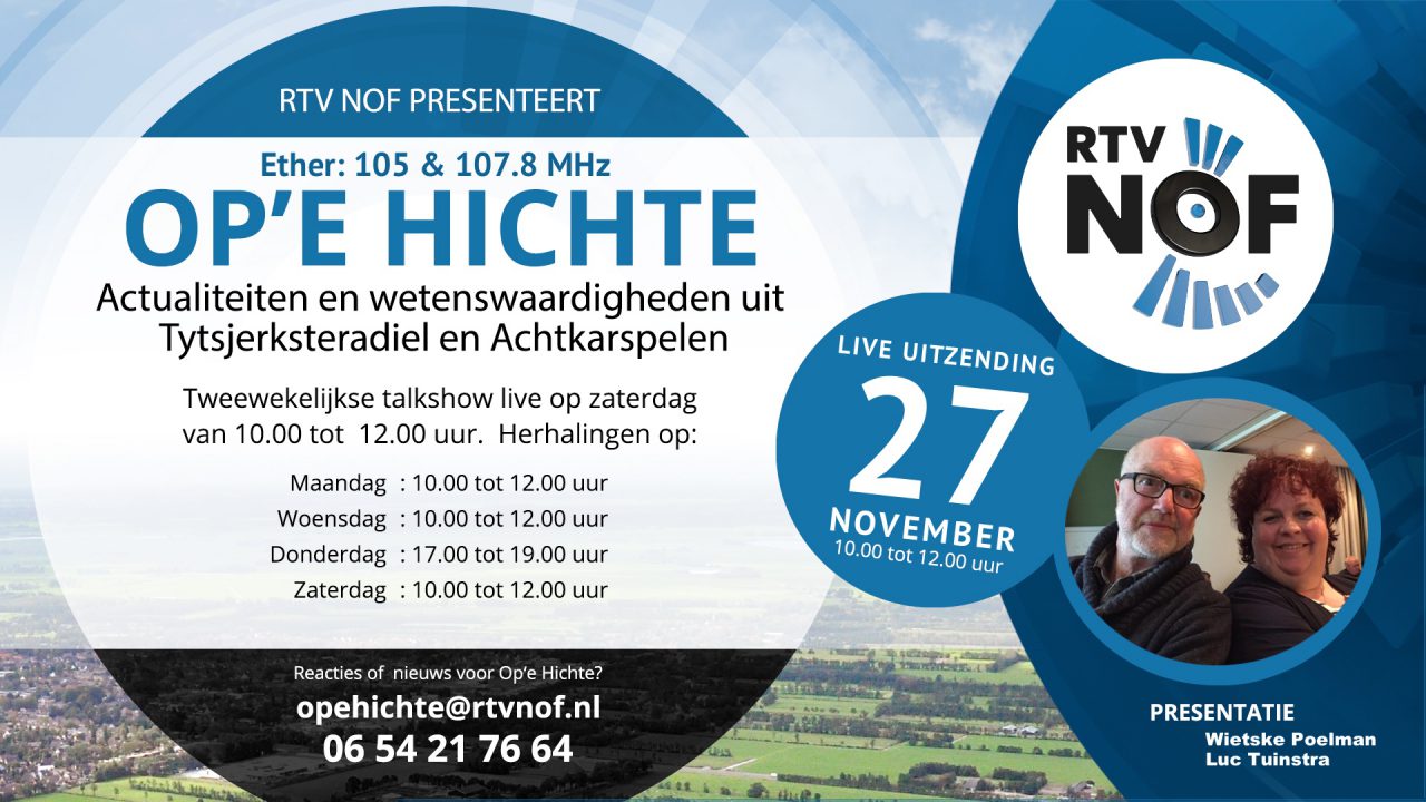 Inhoud Op'e Hichte zaterdag 27 november - RTV NOF