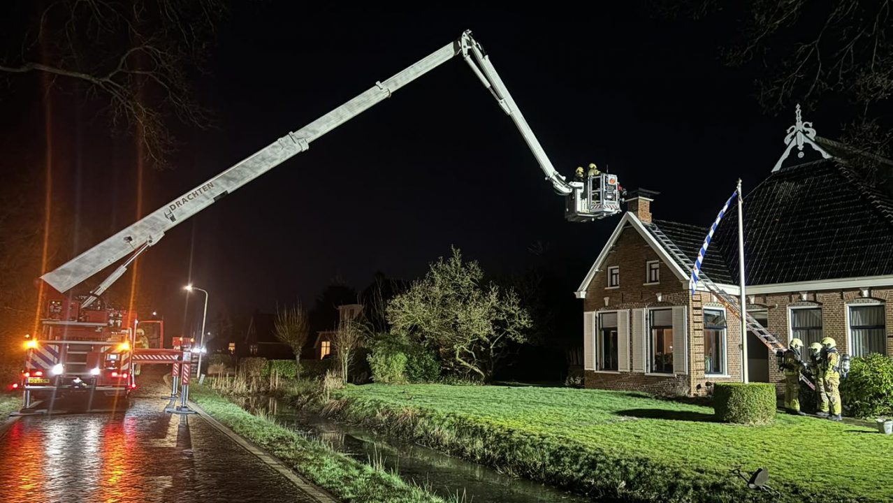 Schoorsteenbrand It Sud in Surhuizum