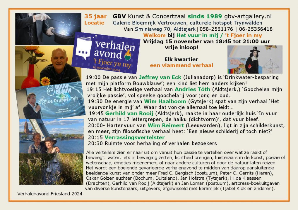 Verhalenavond: ‘Het vuur in mij’ GBV Aldtjerk