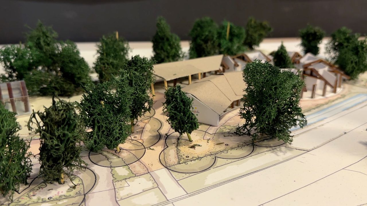 Een maquette van hoe de Fjouwerhoeke eruit zal komen te zien