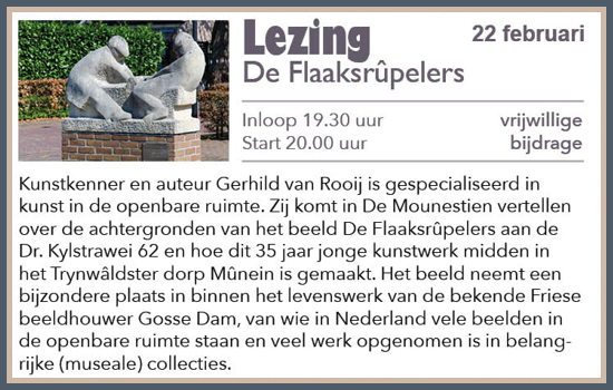 Lezing de Flaaksrûpelers in De Mounestien