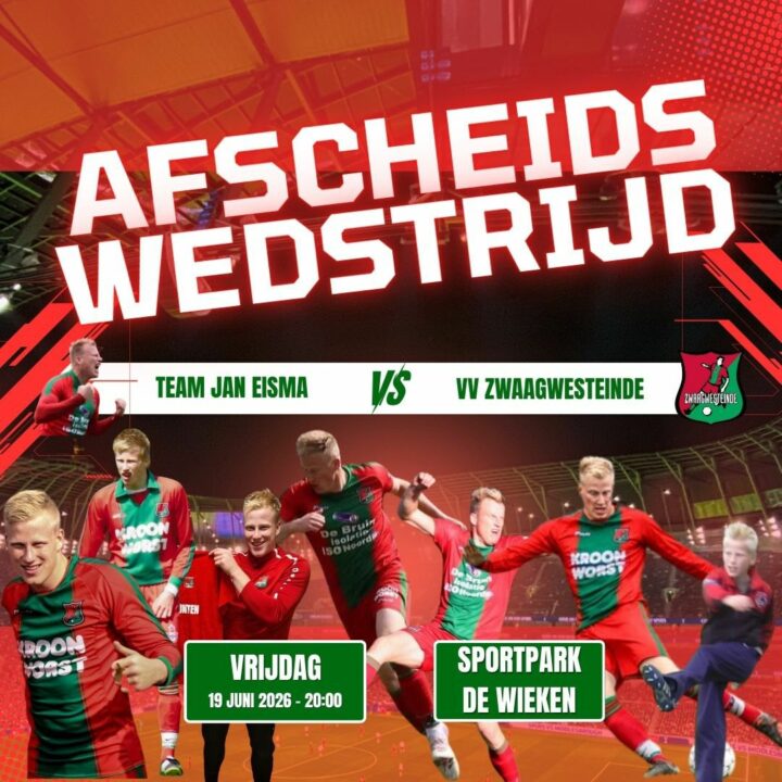 19 juni afscheidswedstrijd van Jan Eisma bij VV Zwaagwesteinde