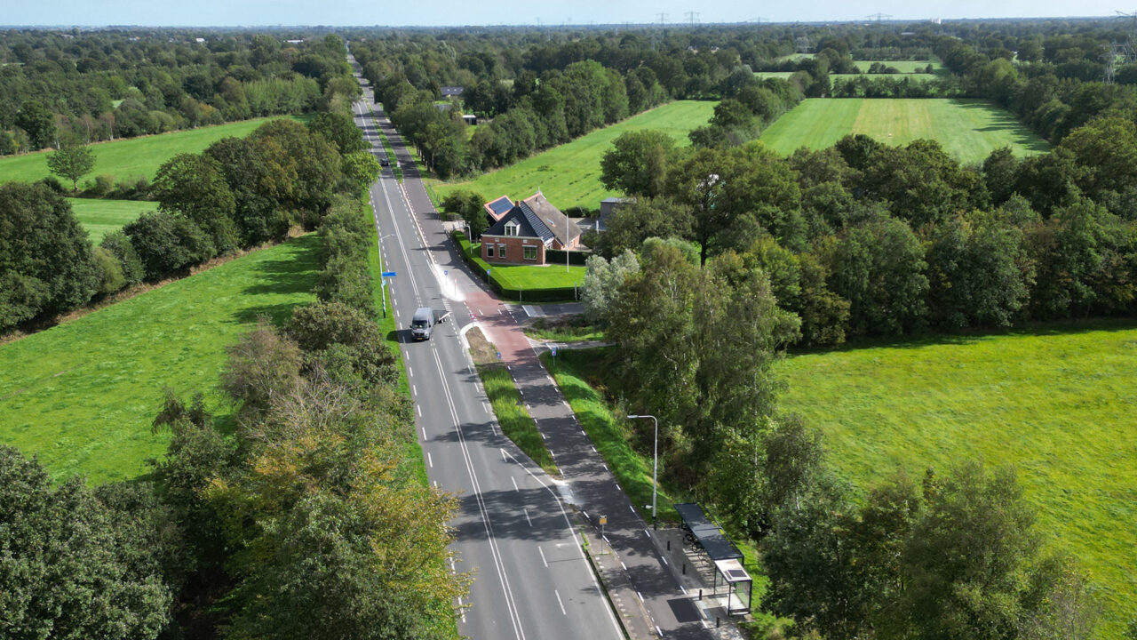 De N355 is net opnieuw ingericht: 